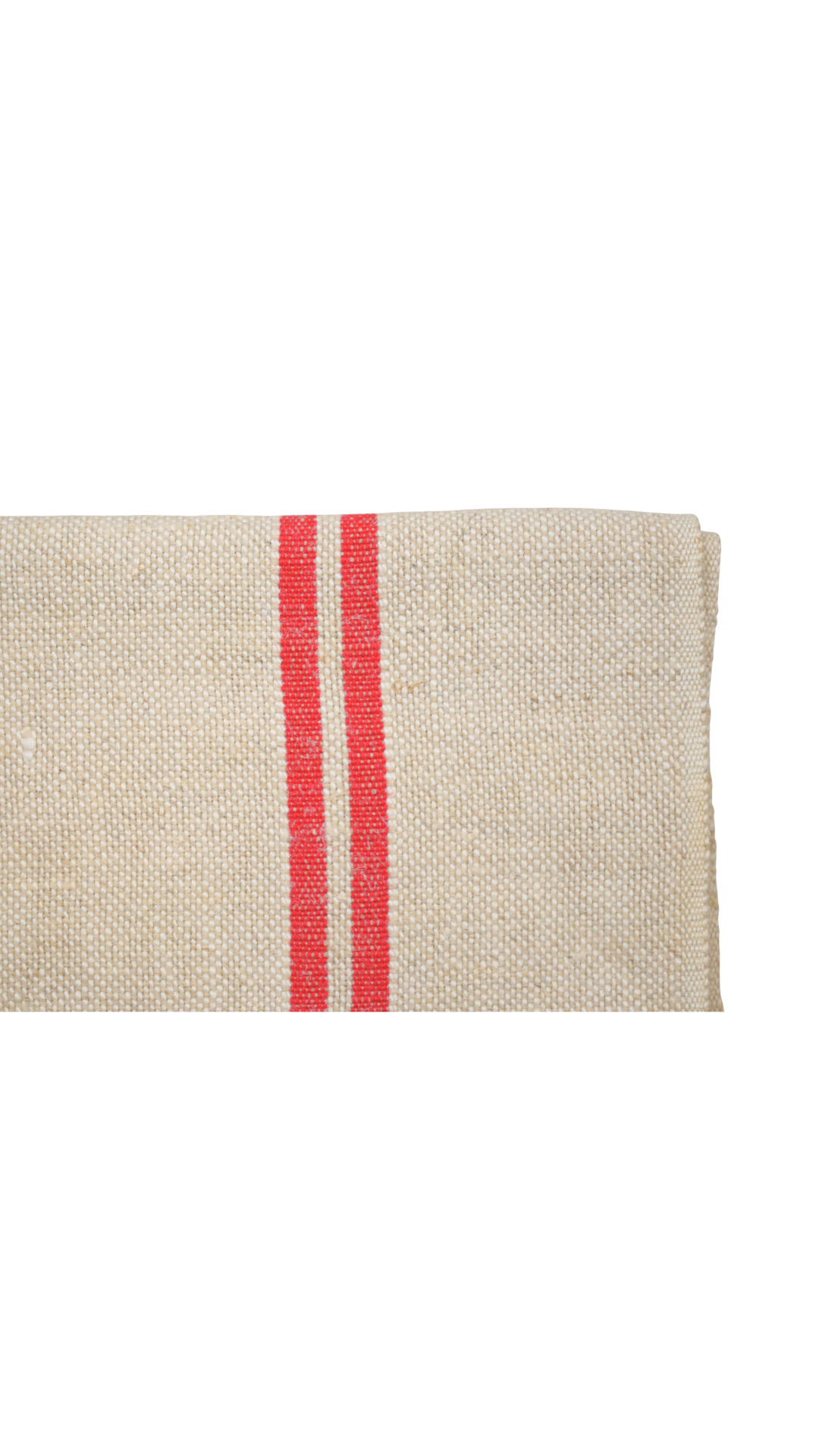 Antique French Red-Stripe Hemp Linen Textile