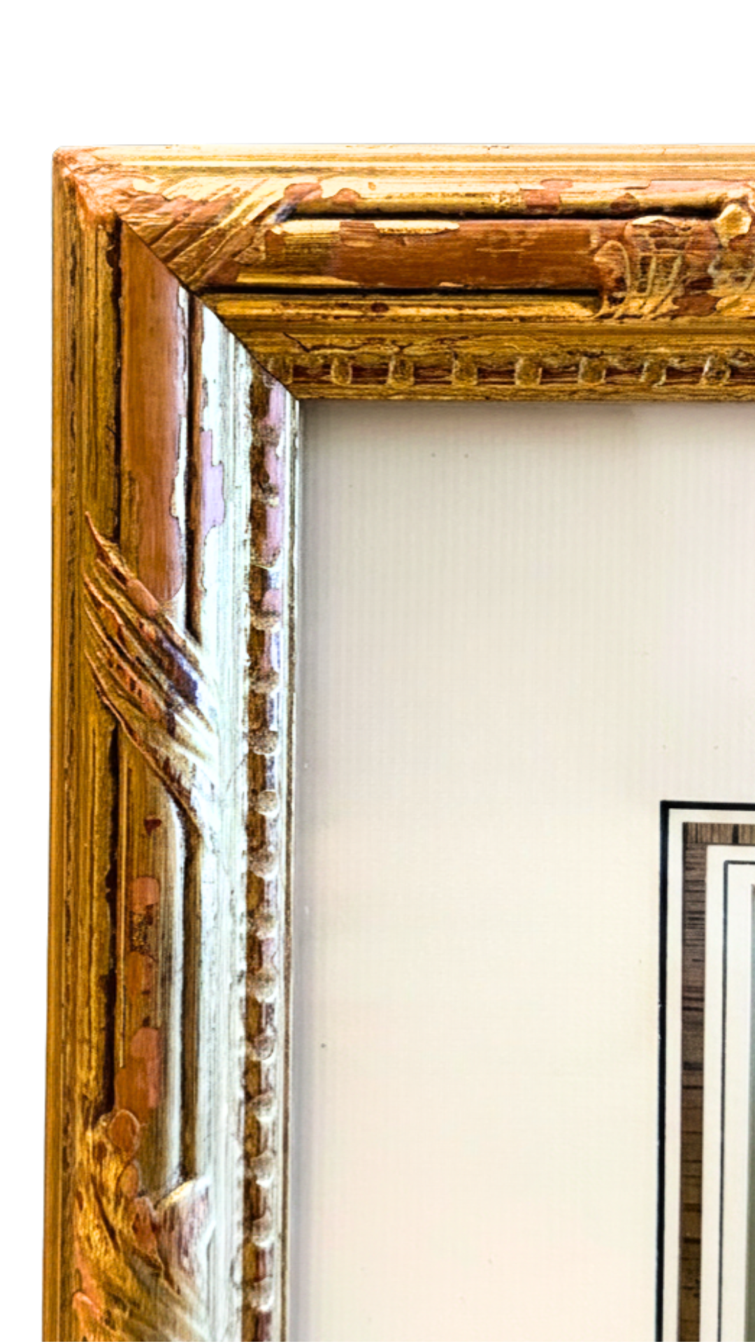 Framed French Watercolor of Versailles in Gilt Wood Frame