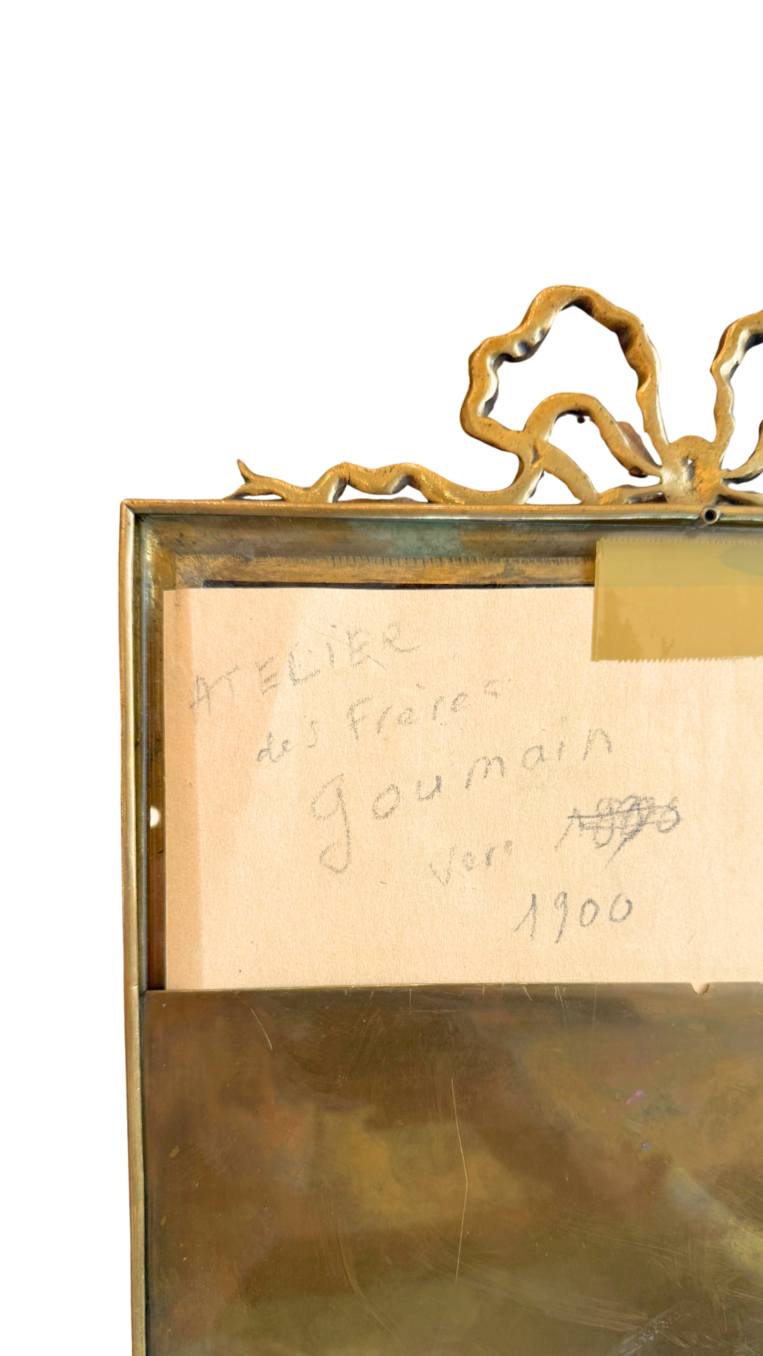 Large Watercolor & Pencil Cabinet Design in Bronze Gilt Frame