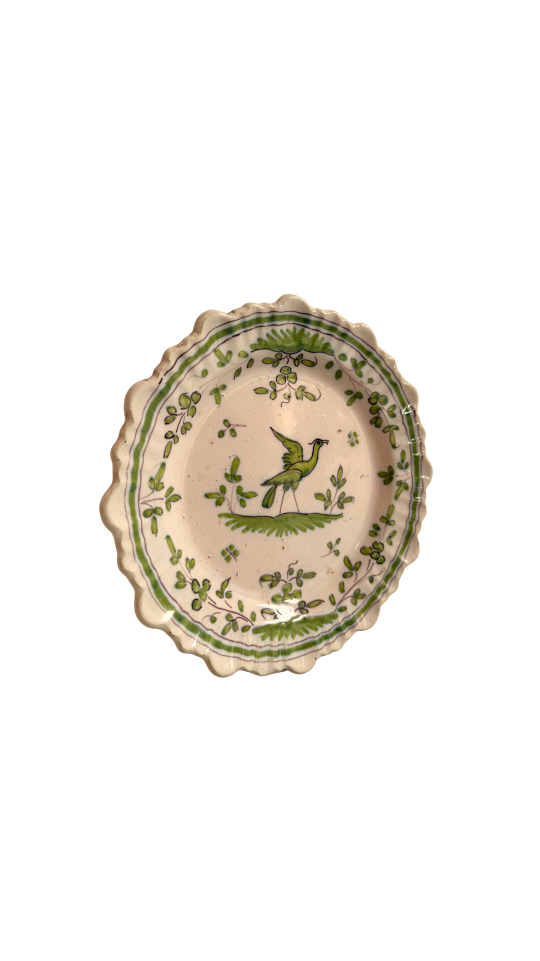 Antique Moustiers French Faience Bird Plate