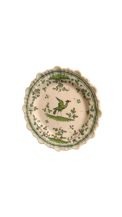 Antique Moustiers French Faience Bird Plate