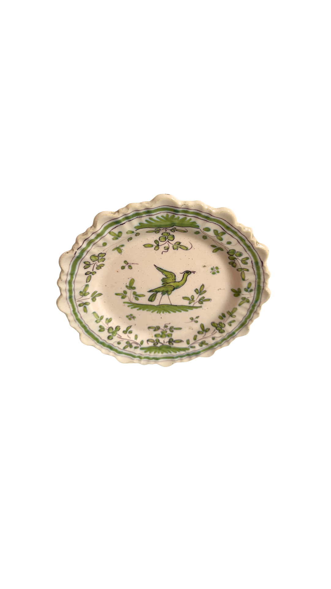 Antique Moustiers French Faience Bird Plate