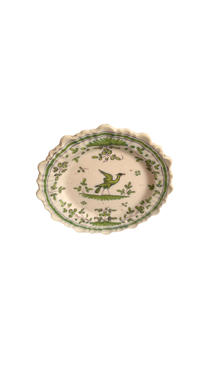 Antique Moustiers French Faience Bird Plate