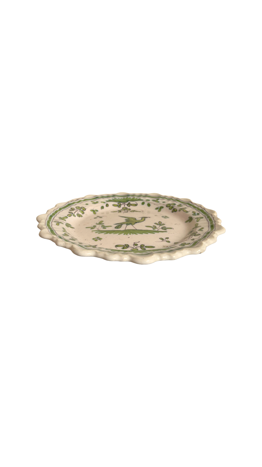Antique Moustiers French Faience Bird Plate