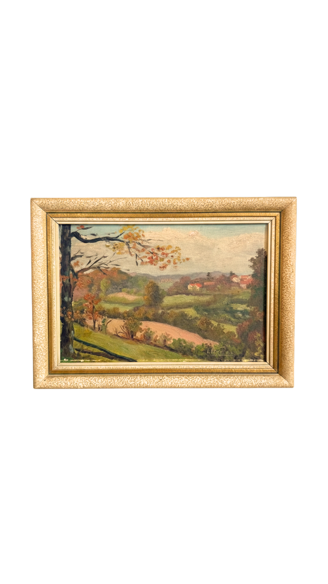 Vintage Signed French Countryside Landscape Painting