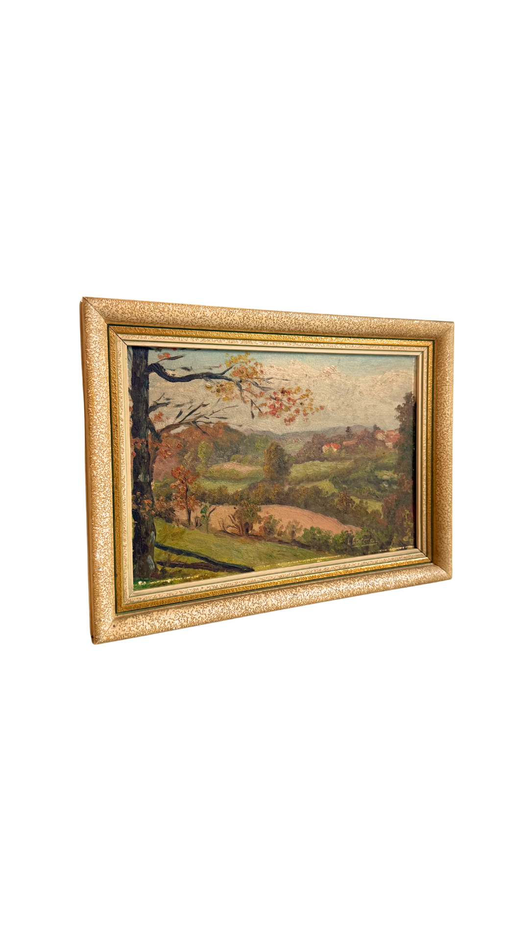 Vintage Signed French Countryside Landscape Painting