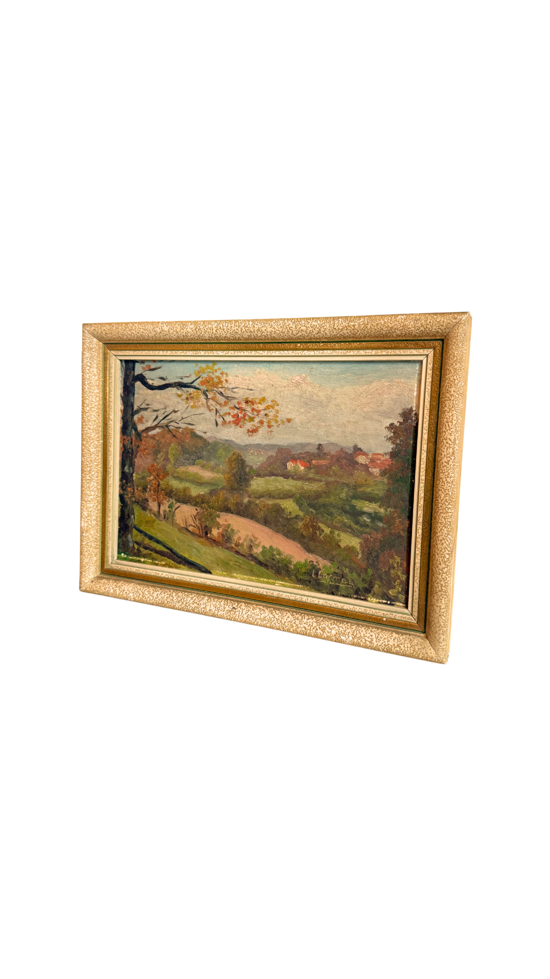 Vintage Signed French Countryside Landscape Painting