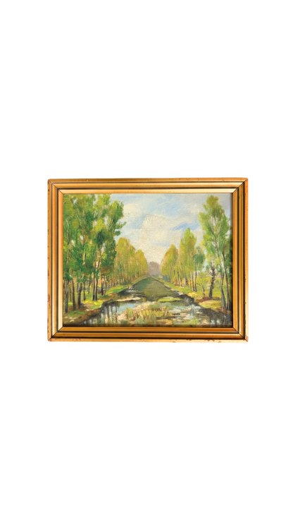 French Canal Landscape Painting