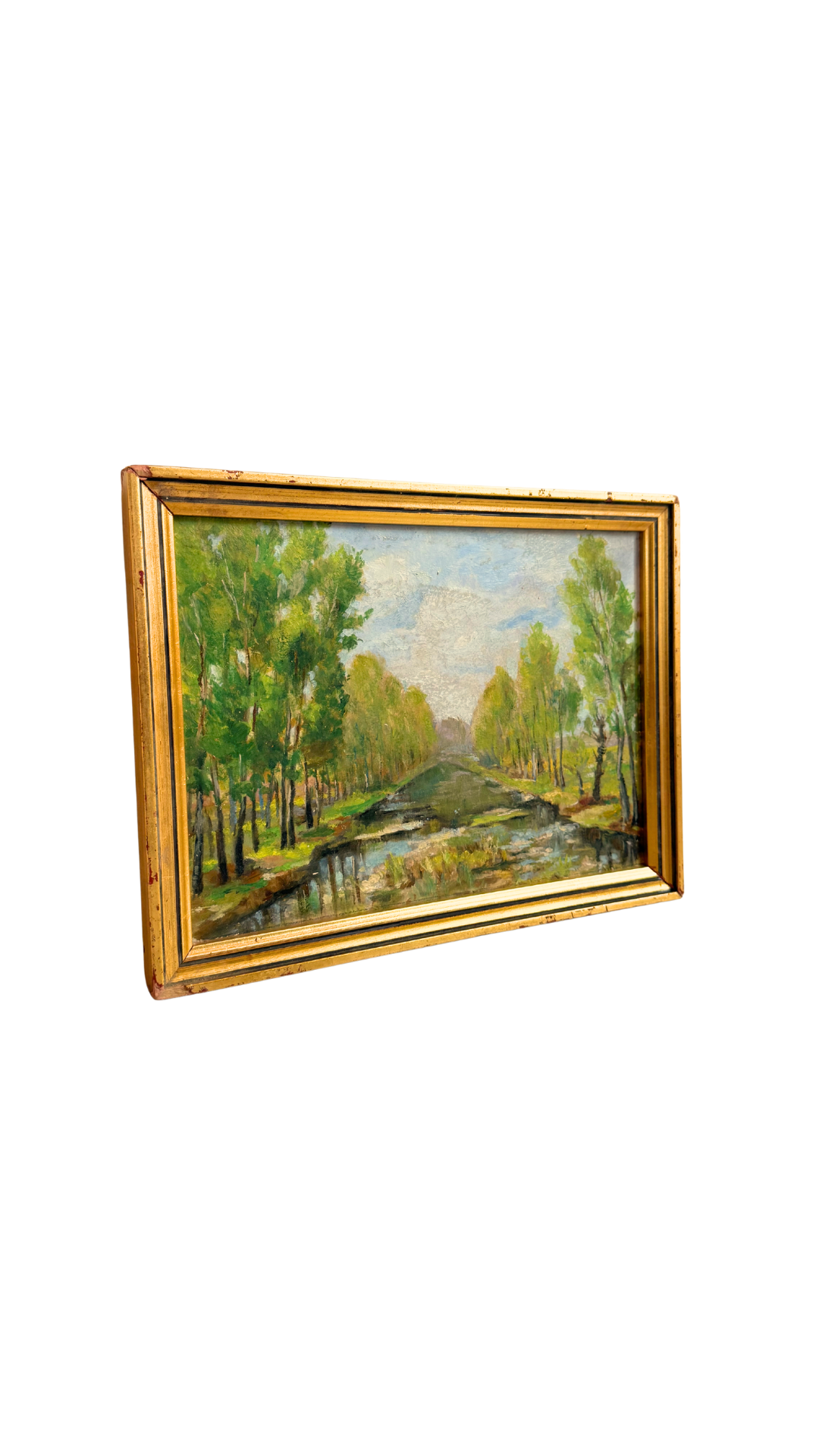 French Canal Landscape Painting