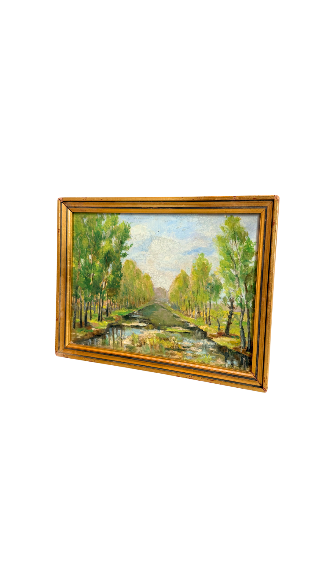 French Canal Landscape Painting