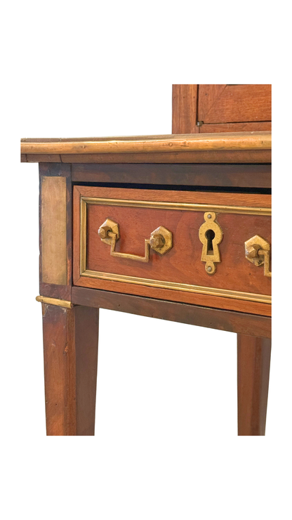 Antique French Empire Style Mahogany Vitrine Cabinet Desk