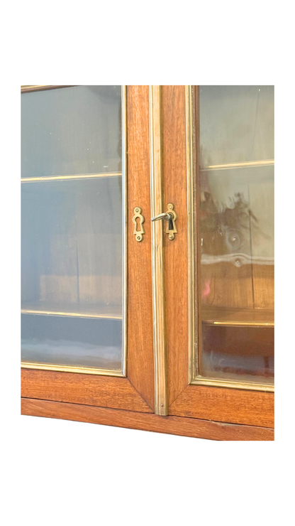 Antique French Empire Style Mahogany Vitrine Cabinet Desk