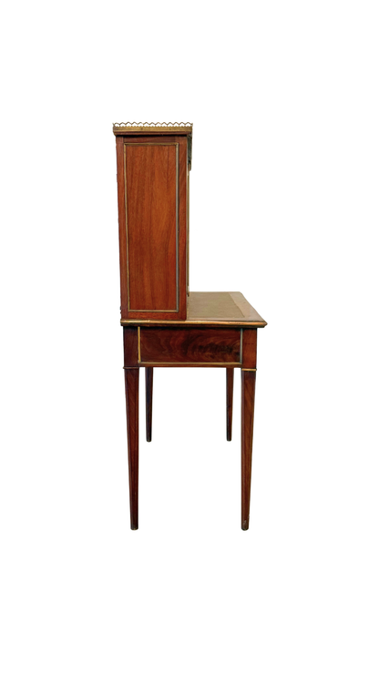 Antique French Empire Style Mahogany Vitrine Cabinet Desk