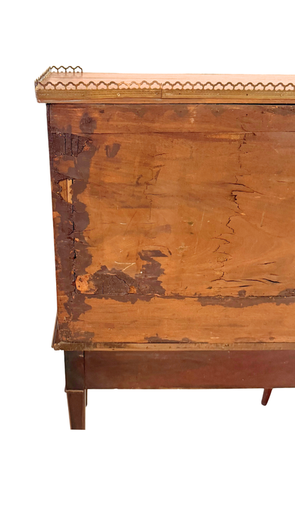 Antique French Empire Style Mahogany Vitrine Cabinet Desk