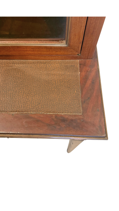 Antique French Empire Style Mahogany Vitrine Cabinet Desk