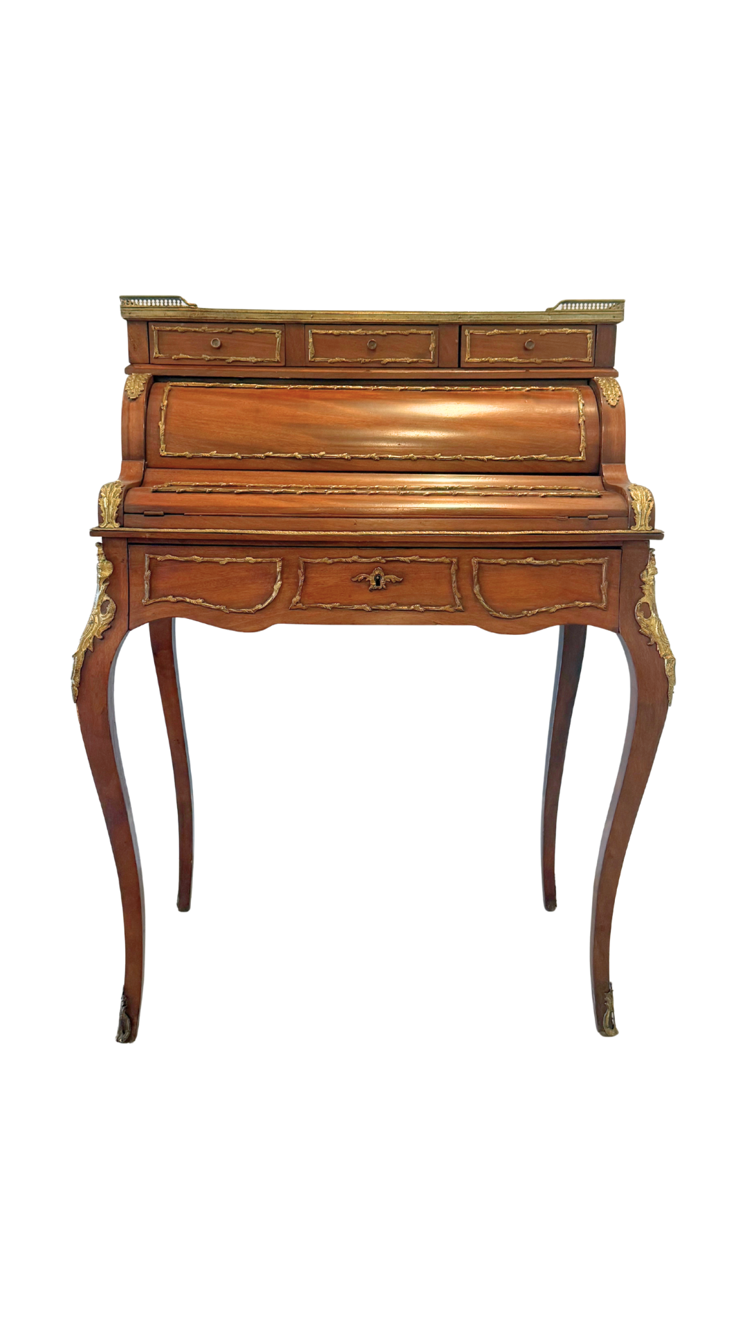 Antique French Louis XV Revival Roll Top Desk