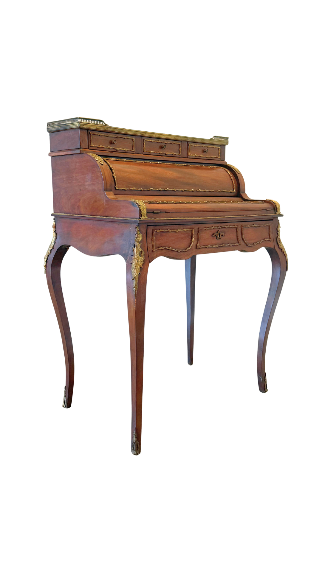 Antique French Louis XV Revival Roll Top Desk
