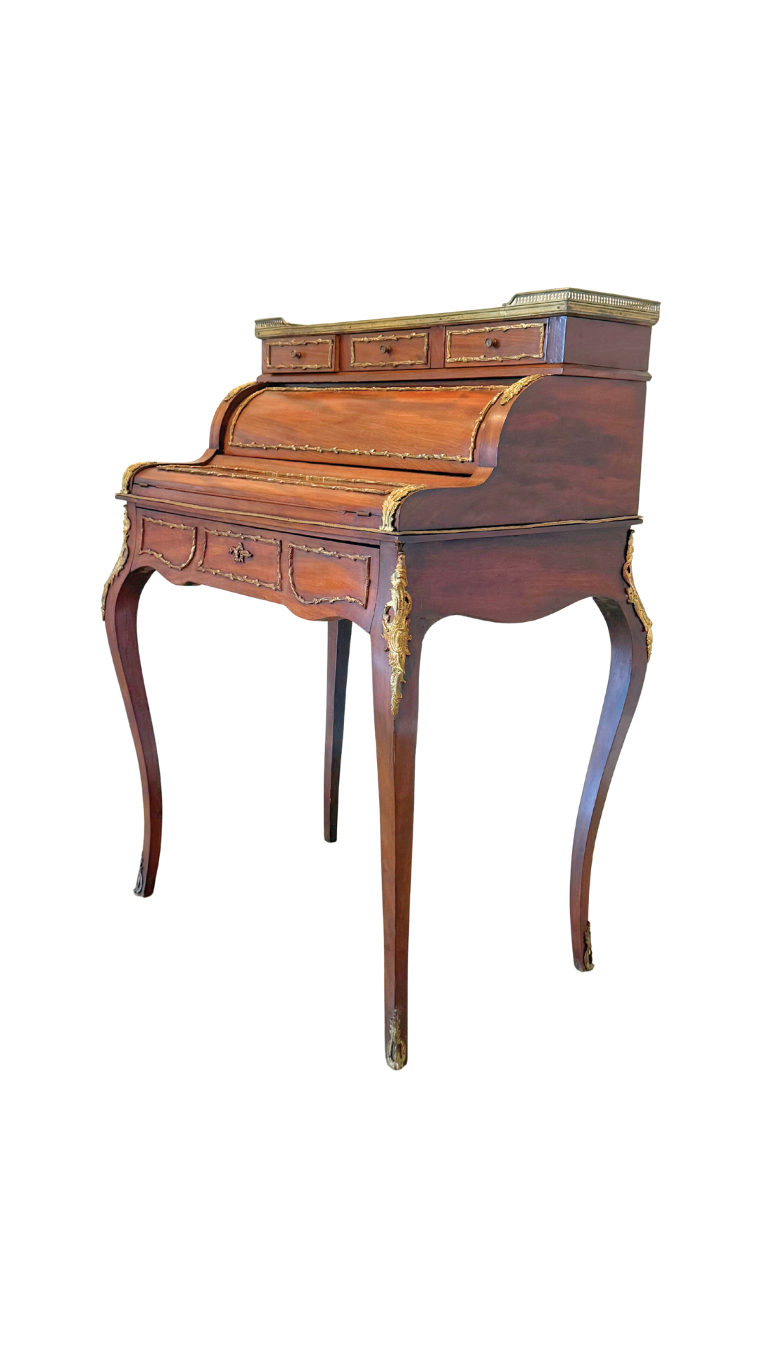 Antique French Louis XV Revival Roll Top Desk