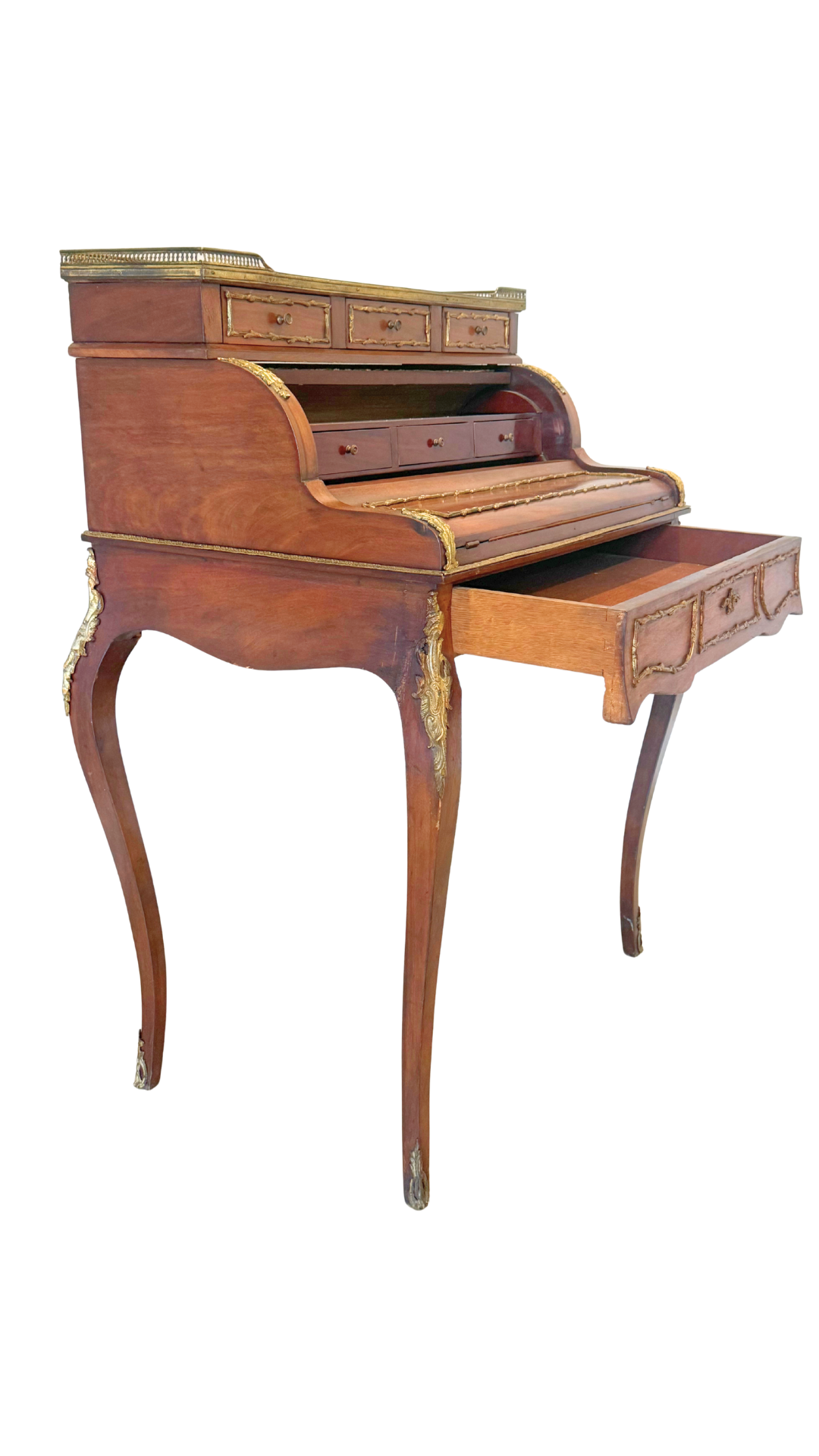 Antique French Louis XV Revival Roll Top Desk