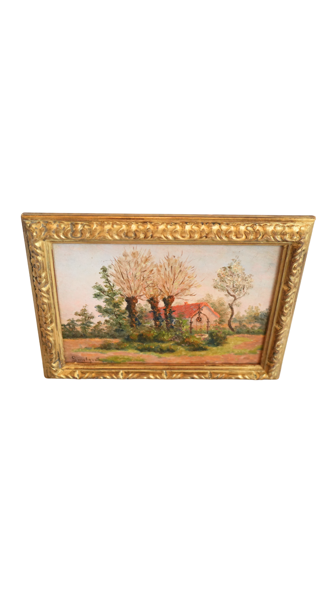 1938 Signed French Countryside Oil Painting