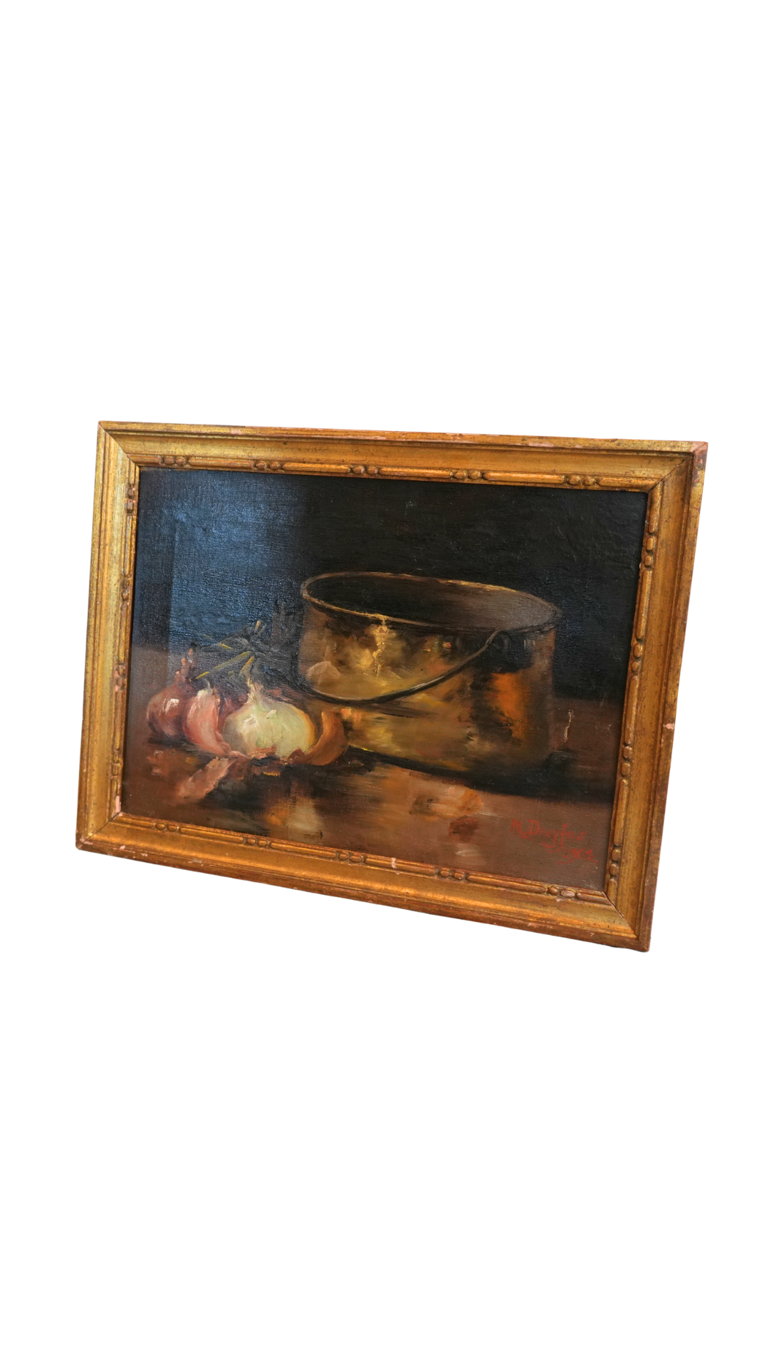 1902 M. Dreyfus French Kitchen Still Life Oil Painting