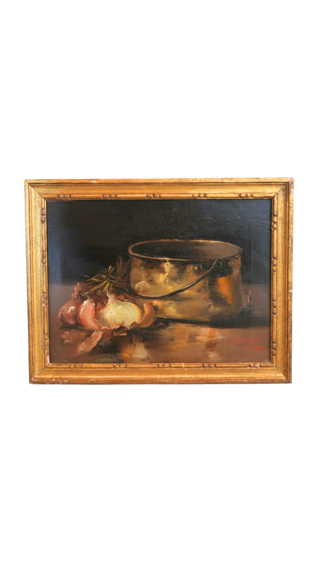 1902 M. Dreyfus French Kitchen Still Life Oil Painting