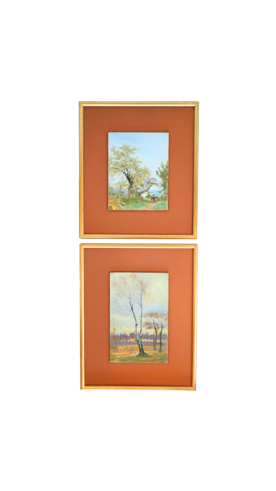 Set of Two French Landscape Studies