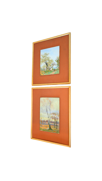 Set of Two French Landscape Studies