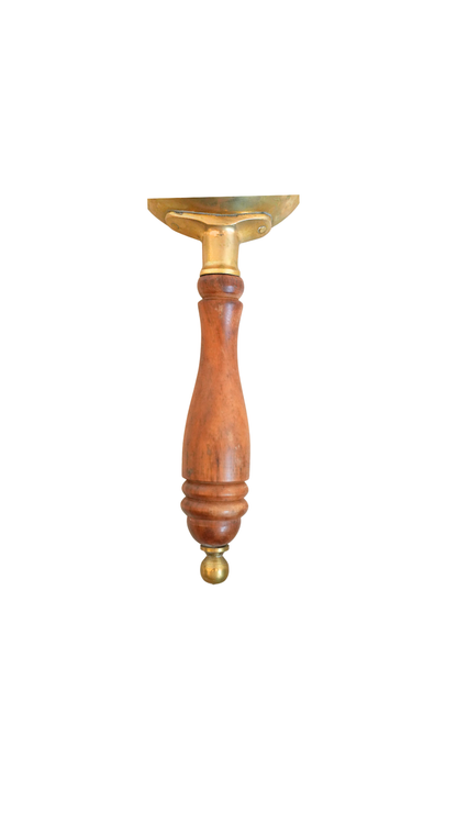 Brass and Turned Wood Kitchen Scoop
