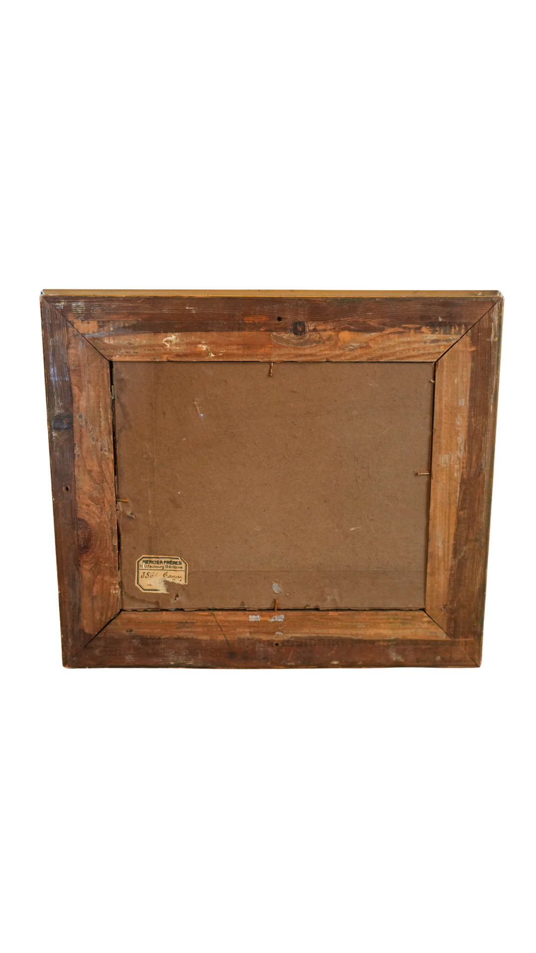 Antique French Garden Oil Painting with Mercier Frères Label