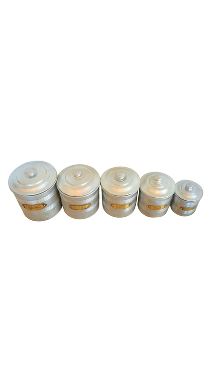 French Aluminum Kitchen Canister Set