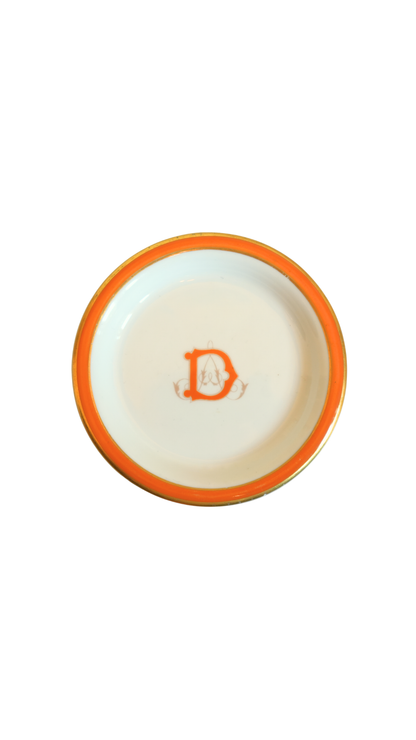 Vintage Pillivuyt Paris Monogrammed Porcelain Dish