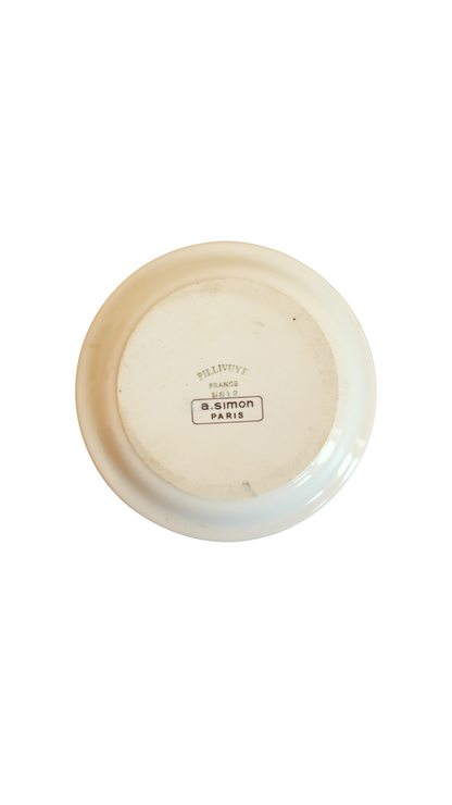 Vintage Pillivuyt Paris Monogrammed Porcelain Dish