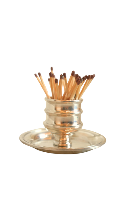 Heavyweight Silverplate Match Holder