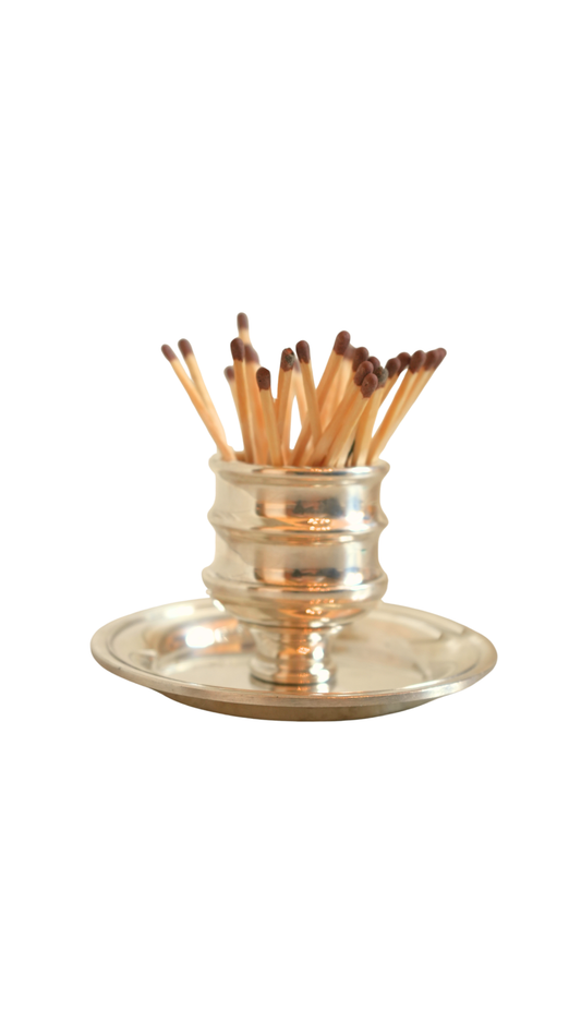 Heavyweight Silverplate Match Holder