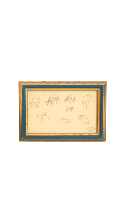 Framed Lamb Study from the Atelier of Henry Séné