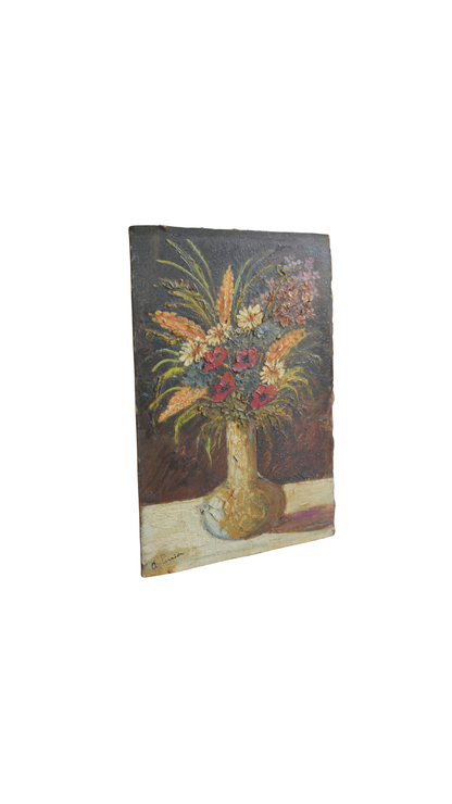 French Impasto Floral Still Life by A. Perrier