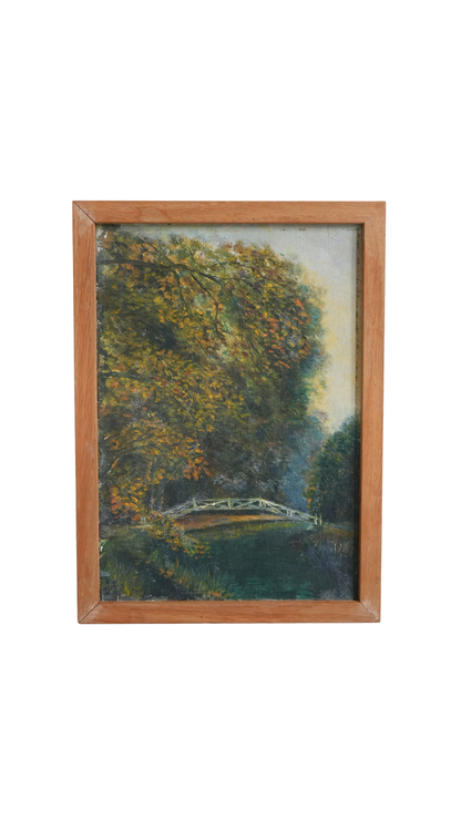 French Woodland Landscape with Footbridge
