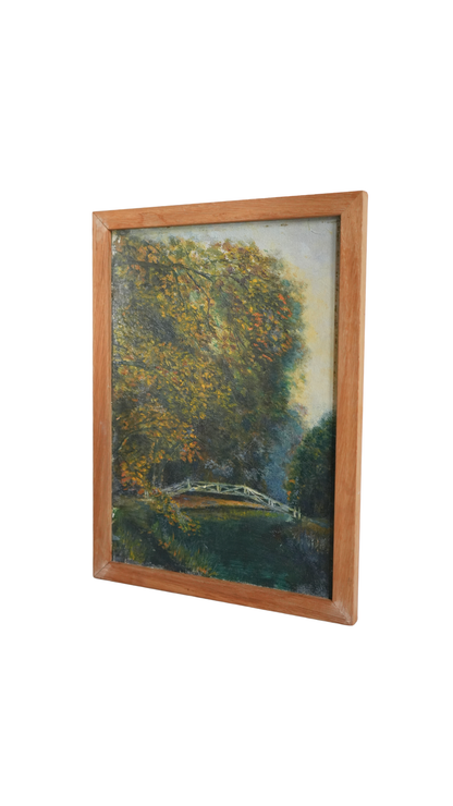 French Woodland Landscape with Footbridge