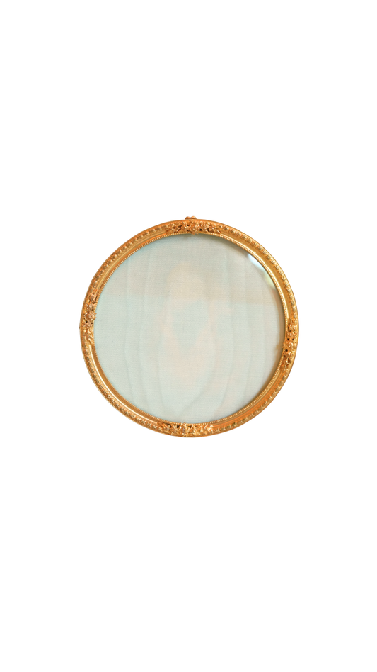 Antique French Gilt Brass Round Frame