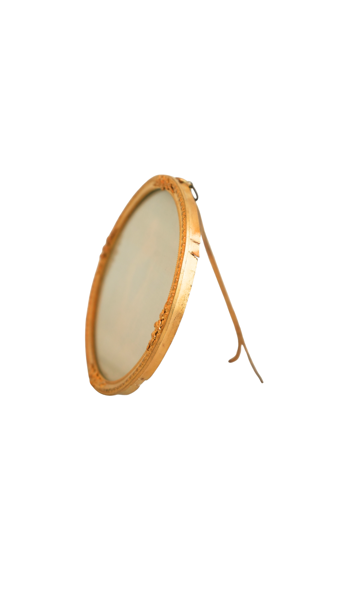 Antique French Gilt Brass Round Frame