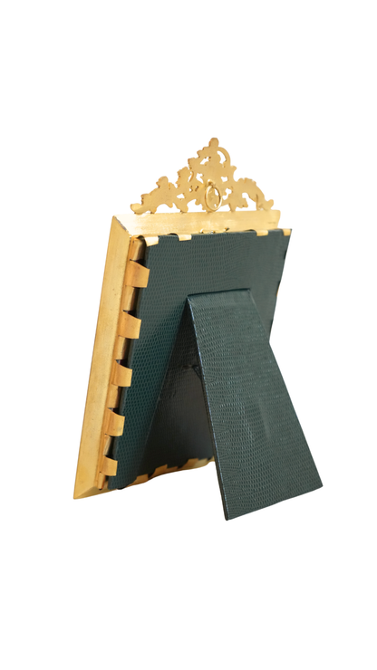 Antique French Gilt Frame with Blue Silk Mat