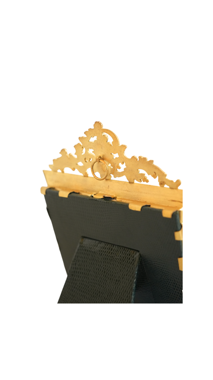 Antique French Gilt Frame with Blue Silk Mat