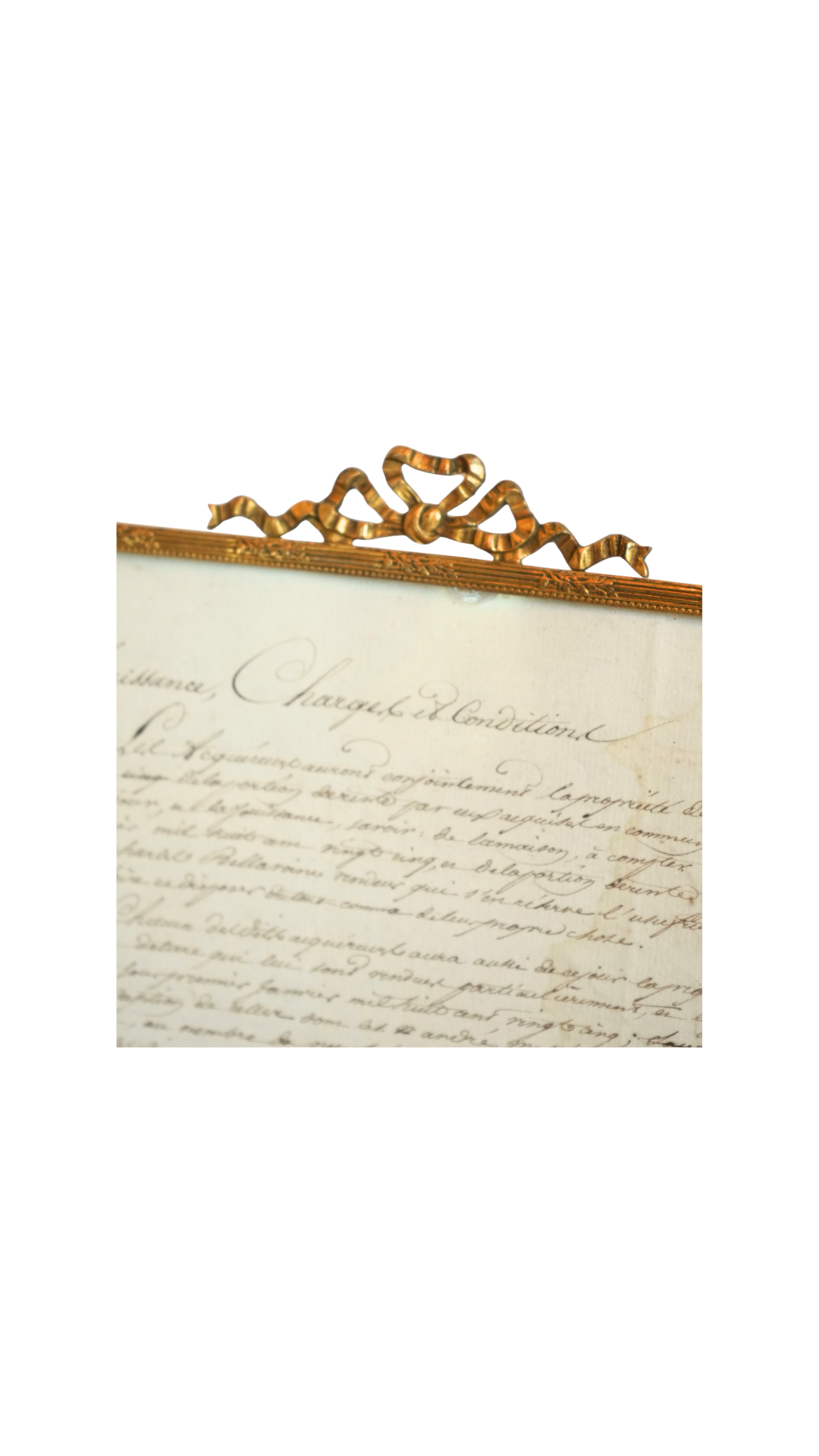 Large Antique French Gilt Bow Frame