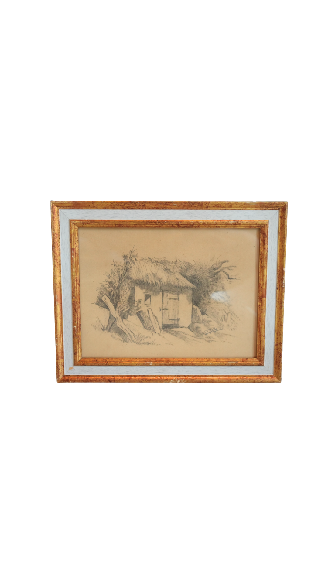 Vintage French Cottage Pencil Study