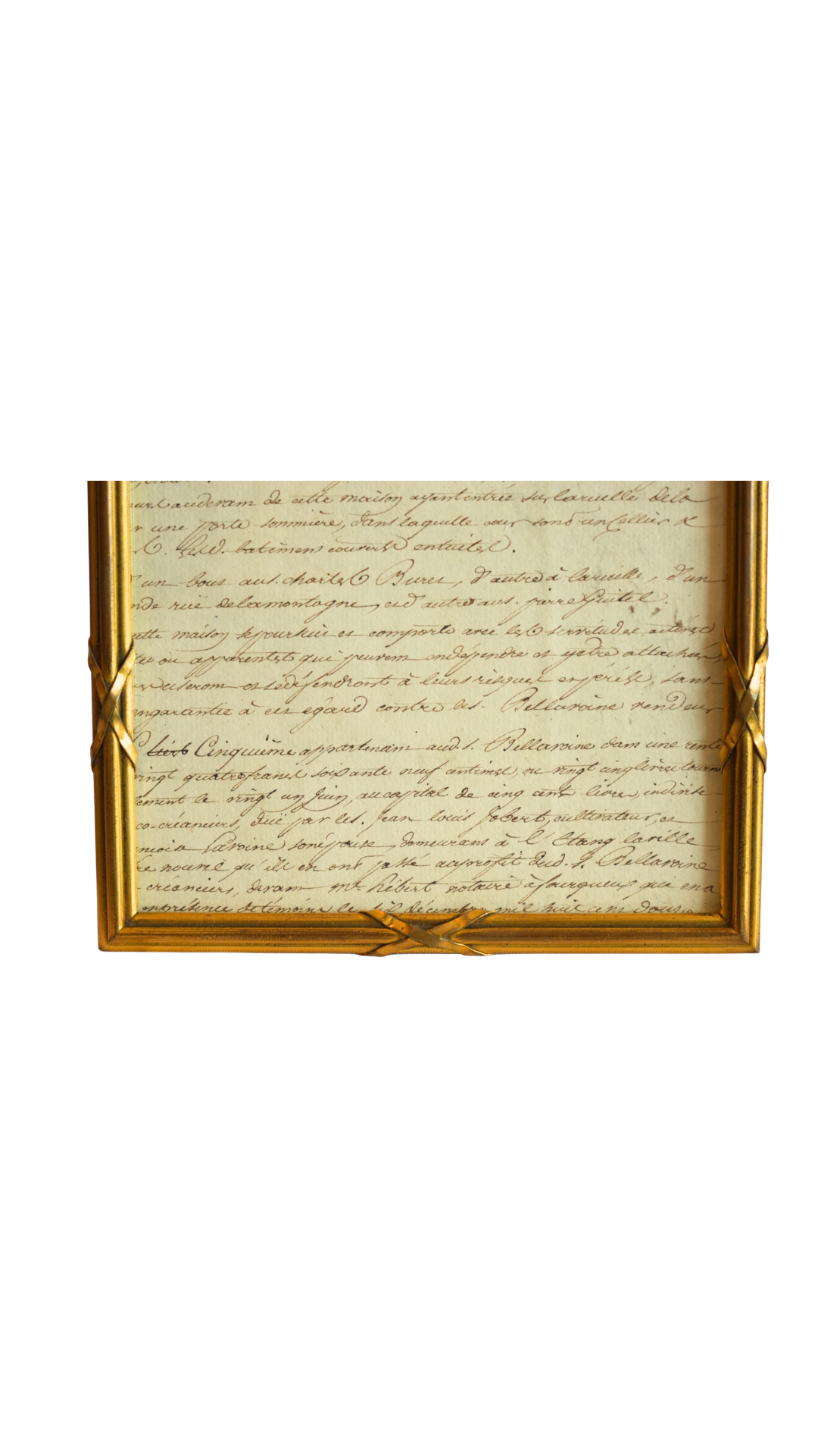 Antique French Brass Easel Frame with Ribbon Detail