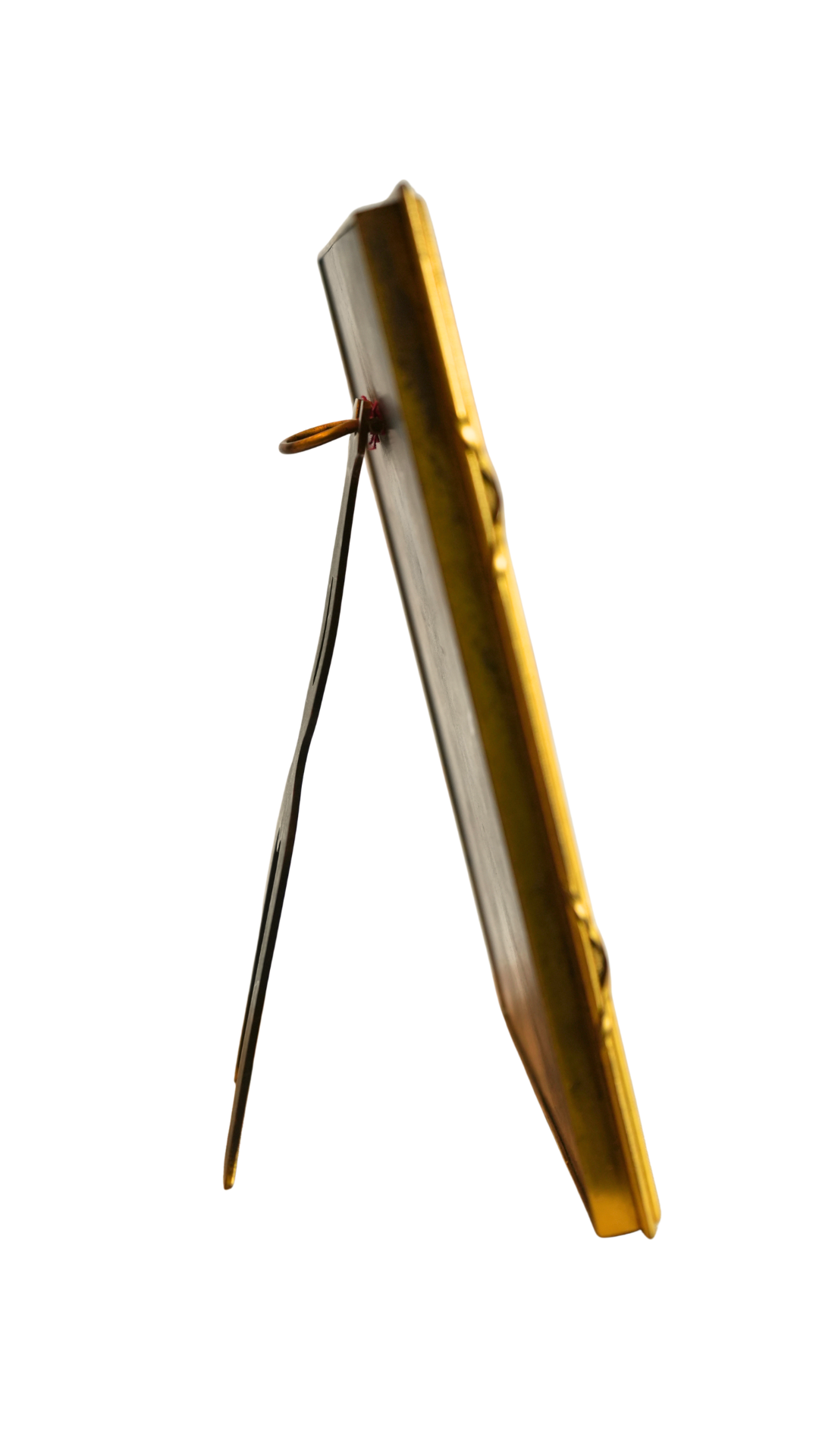 Antique French Brass Easel Frame with Ribbon Detail