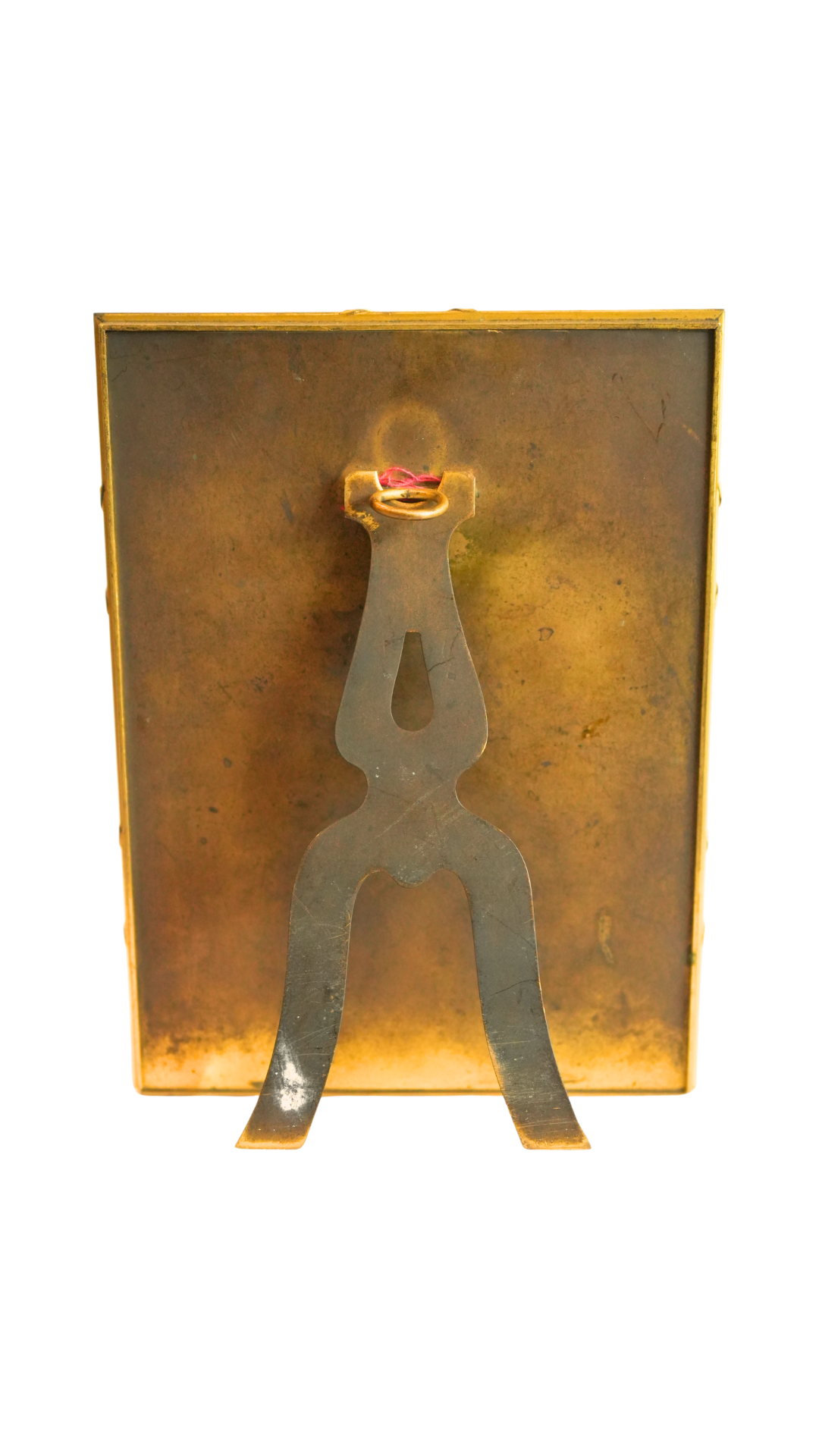 Antique French Brass Easel Frame with Ribbon Detail
