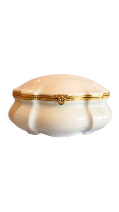 Limoges Porcelain Jewelry Box with Gilt Brass Mounts