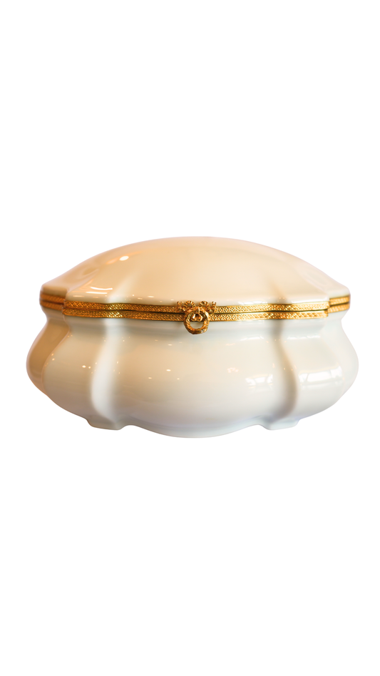 Limoges Porcelain Jewelry Box with Gilt Brass Mounts